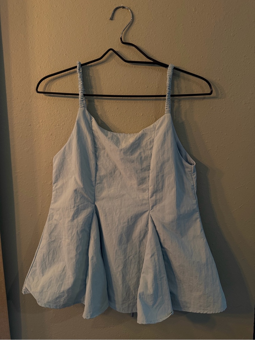 Misguided Light Blue Open Back Babydoll Cami Top Size Small